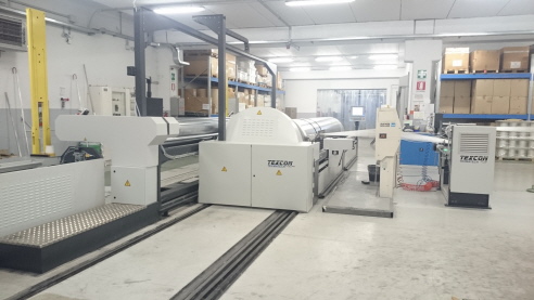 Schäranlage Typ - TEXCON - TC - IPC 5500 - mit Vorspannwalzengerät Schäranlage Typ - TEXCON - TC - IPC 5500 - mit Vorspannwalzengerät